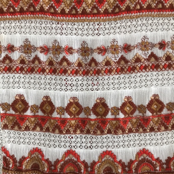 Free People Sunrise Wanderer Mini Dress Ivory, Orange, Browns Size Small - Picture 5 of 13